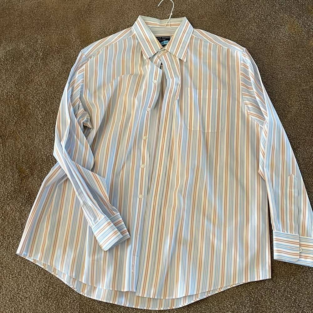 Grant Thomas non-iron 17 34/35 dress button down shirt